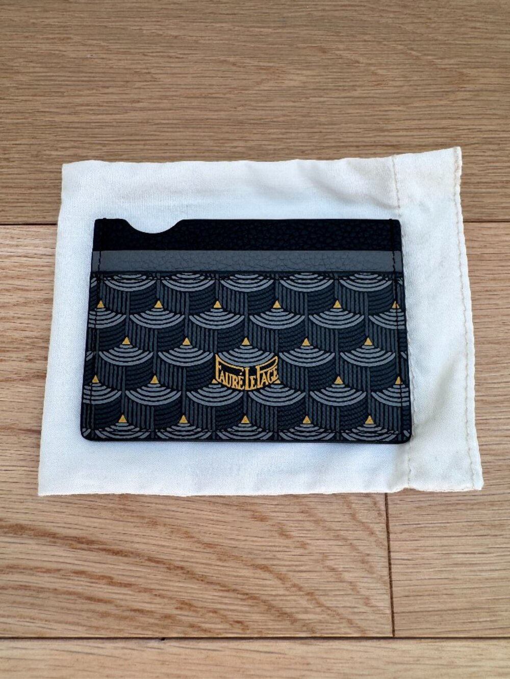 Fauré Le Page 4 Card Holder Organizer Black and Grey BRAND NEW